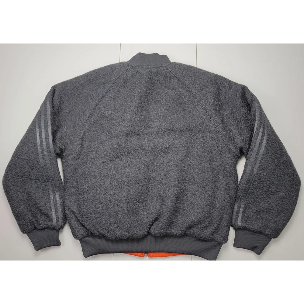 Adidas Originals Reversible Superstar Bomber Jacket Gray Orange Mens M KR7618